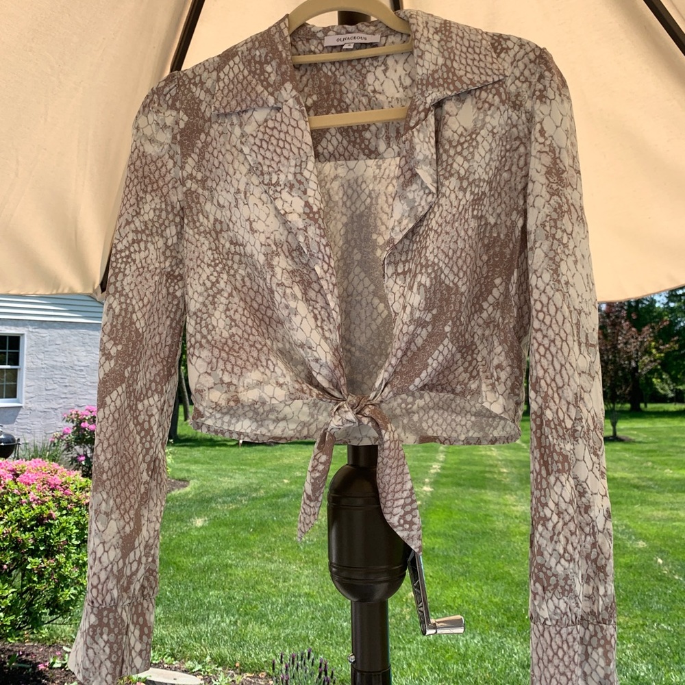 snake skin print blouse